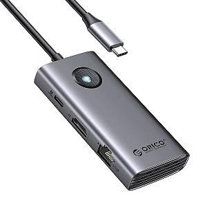 ORICO docking station PW11-6PR, 6 θυρών, USB-C σύνδεση, 100W PD 4K, γκρι PW11-6PR-GY-EP