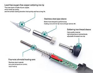 QUICK σταθμός κόλλησης QUICK8586D+, κολλητήρι/πιστόλι θερμού αέρα, 800W, 100~480 °C QUICK8586DPLUS