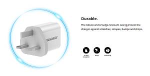 ROCKROSE φορτιστής τοίχου για πρίζα UK Casa A2, 2x USB, 2.4A 12W, λευκός RRTC02UK