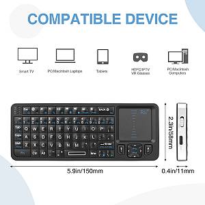 RIITEK ασύρματο mini πληκτρολόγιο K06, backlit, Bluetooth/2.4GHz, μαύρο RT-MWK06