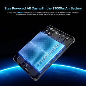 OUKITEL tablet RT3 Plus, 8, 4/128GB, 4G, 11000mAh, IP68/IP69K, μαύρο RT3PLUS-BK