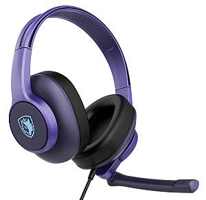 SADES gaming headset UPOWER, 3.5mm σύνδεση, 40mm, μωβ SA-703-PR