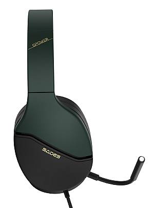 SADES gaming headset SPOWER, 3.5mm σύνδεση, 40mm, multi-platform, μαύρο/πράσινο SA-725-BK