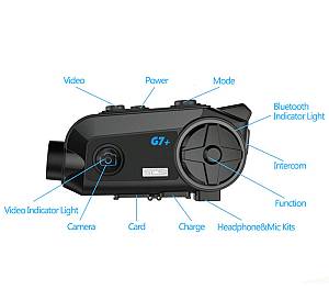 SCSETC ενδοεπικοινωνία μηχανής G7+, κάμερα, Bluetooth, 2 αναβάτες, 500m SCS-G7PLUS