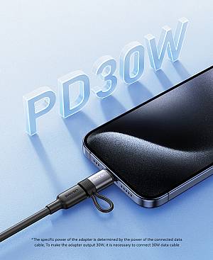 USAMS αντάπτορας USB-C σε Lightning US-SJ677, 30W, 480Mbps, γκρι SJ677LN01