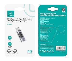 USAMS αντάπτορας USB-C US-SJ682 με οθόνη, 100W, γκρι SJ682TC01