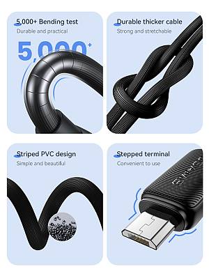 USAMS καλώδιο micro USB σε USB US-SJ690, 2A, 480Mbps, 1m, λευκό SJ690USB02