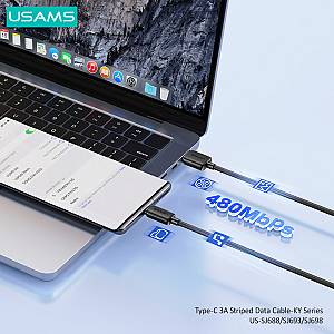 USAMS καλώδιο USB-C σε USB US-SJ693, 3A, 480Mbps, 2m, λευκό SJ693USB02
