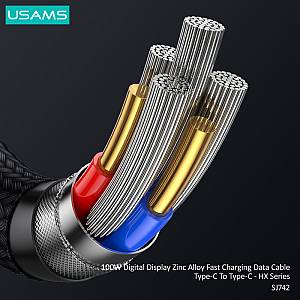USAMS καλώδιο USB-C SJ742, 100W, 480Mbps, 1.2m, λευκό SJ742USB02