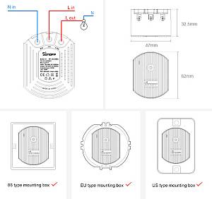 SONOFF smart dimmer switch D1, WiFi SNF-D1