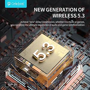 CELEBRAT φορητό ηχείο SP-21, 5W, Bluetooth, 1200mAh, μαύρο SP-21