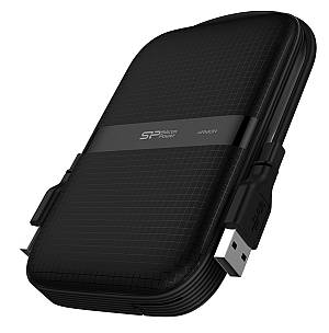 SILICON POWER εξωτερικός HDD Armor A60, 1TB, USB 3.2, μαύρος SP010TBPHDA60S3A