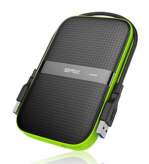 SILICON POWER εξωτερικός HDD Armor A60, 1TB, USB 3.2, πράσινος SP010TBPHDA60S3K