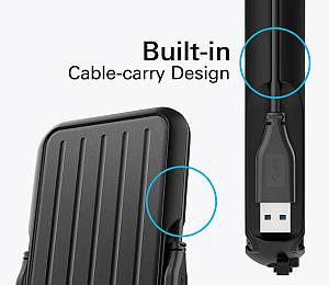 SILICON POWER εξωτερικός HDD Armor A66, 2TB, USB 3.2, μαύρος SP020TBPHD66SS3K