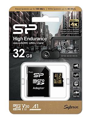 SILICON POWER κάρτα μνήμης microSDHC High Endurance, 32GB, Class 10 UHS-I U3 A1 V30 SP032GBSTHDV3V1HSP