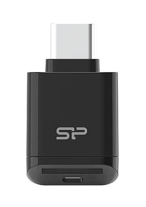 SILICON POWER card reader C200 για micro SD, USB-C, USB 3.2, 180/165MBps, μαύρο SPU3CTMREDC2000K