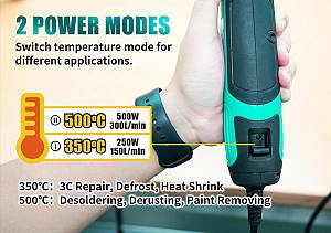 PROSKIT μίνι πιστόλι θερμού αέρα SS-628F, 250/500W, 350/500 °C SS-628F