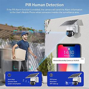 SECTEC smart ηλιακή κάμερα ST-S518M-3M με προβολείς, 3MP, Wi-Fi, PTZ ST-S518M-3M