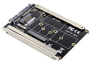 POWERTECH κάρτα μετατροπής 2.5 SATA σε M.2 B & mSATA SSD ST525, 6Gbps ST525
