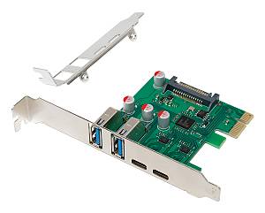 POWERTECH κάρτα επέκτασης PCIe σε 2x USB & 2x USB-C ST632, 5Gbps, NEC D720201 ST632