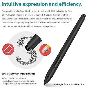 XP-PEN ταμπλέτα σχεδίασης με γραφίδα Star G960S Plus, 228.8x152.6mm, μαύρο STARG960SPLUS