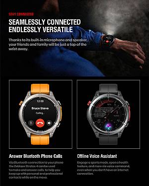 ZEBLAZE smartwatch Stratos 4 με φακό, heart rate, 1.43 AMOLED, GPS, 5 ΑΤΜ, MIL-STD-810H, μαύρο STRATOS4-BK