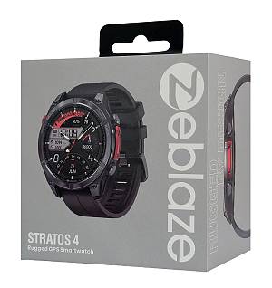 ZEBLAZE smartwatch Stratos 4 με φακό, heart rate, 1.43 AMOLED, GPS, 5 ΑΤΜ, MIL-STD-810H, μαύρο STRATOS4-BK