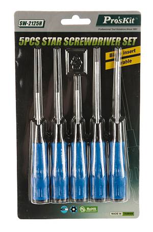 PROSKIT σετ κατσαβιδιών Torx SW-2125H, 5τμχ SW-2125H