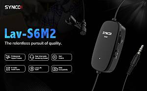 SYNCO μικρόφωνο Lav-S6M2, clip-on, omnidirectional, 3.5mm, 400mAh, μαύρο SY-S6M2