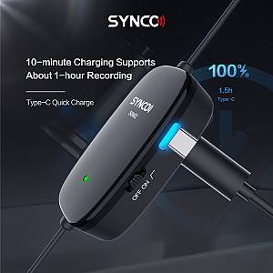 SYNCO μικρόφωνο Lav-S6M2, clip-on, omnidirectional, 3.5mm, 400mAh, μαύρο SY-S6M2
