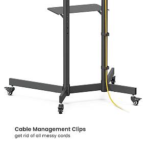 BRATECK βάση τηλεόρασης δαπέδου T1042T, 37-70, έως 45kg, με ράφια & ροδάκια T1042T