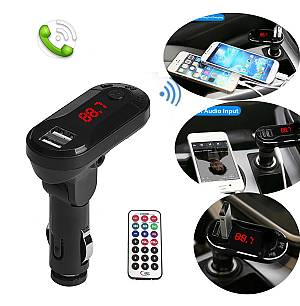 Car FM Transmitter T26 με LCD οθόνη, USB, SD, μαύρο T26