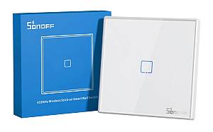 SONOFF smart διακόπτης T2EU1C-RF 433MHz, αφής, μονός, λευκός T2EU1C-RF