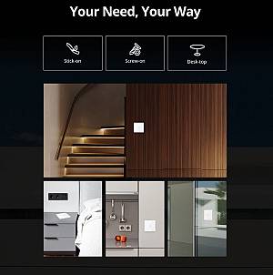 SONOFF smart διακόπτης T2EU2C-RF 433MHz, αφής, διπλός, λευκός T2EU2C-RF