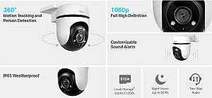 TP-LINK smart κάμερα Tapo C500, 1080p, PTZ, Wi-Fi, IP65, Ver. 1.0 TAPO-C500