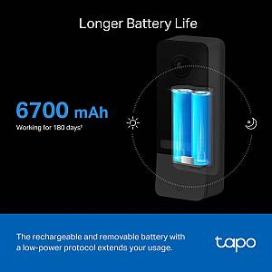 TP-LINK smart κουδούνι με κάμερα Tapo D230S1, Wi-Fi 2K, 6700mAh, Ver 1.0 TAPO-D230S1