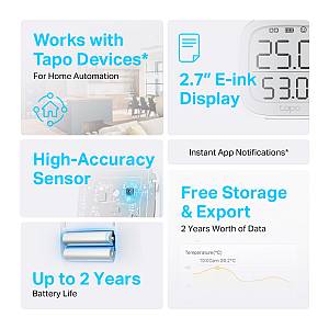 TP-LINK smart θερμόμετρο & υγρασιόμετρο Tapo T315, -20~60 °C, Ver 1.0 TAPO-T315