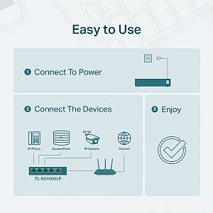 TP-LINK desktop switch TL-SG1005LP, 5-Port Gigabit, 4x PoE+, Ver. 2.0 TL-SG1005LP