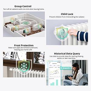 SONOFF smart θερμοστατική βαλβίδα για καλοριφέρ TRVZB, ZigBee, M30x1.5, 48x76mm, 6-28°C TRVZB