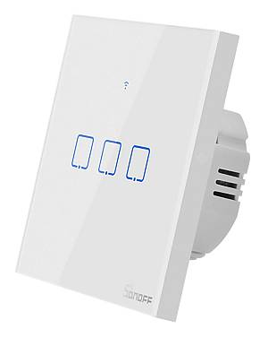 SONOFF smart διακόπτης ΤΧ-T2EU3C, αφής, Wi-Fi, τριπλός, λευκός TX-T2EU3C
