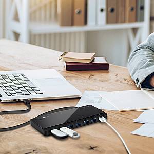 TP-LINK USB hub UH700, 7x θυρών, 5Gbps, 5V/1.5A, USB σύνδεση, μαύρο UH700