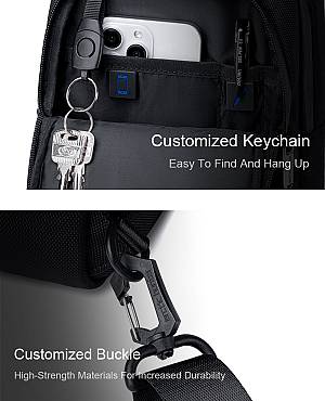 ARCTIC HUNTER τσάντα Crossbody XB00678, 5.8L, μαύρη XB00678-BK