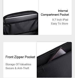 ARCTIC HUNTER τσάντα μέσης Y00569 με θήκη tablet, 3.5L, μαύρη Y00569-BK