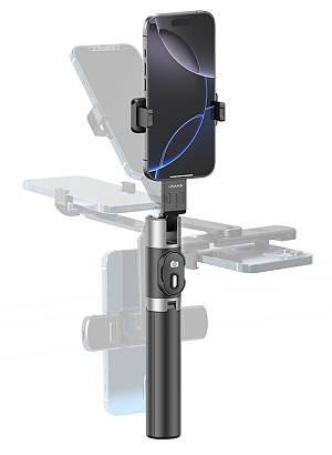 USAMS selfie stick ZB324 με τρίποδο, έως 110cm, Bluetooth, μαύρο ZB32401