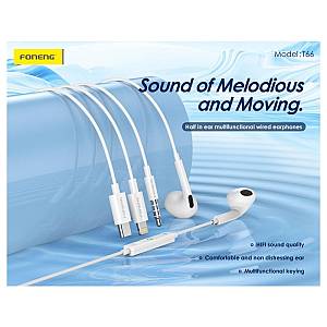 Hands Free Stereo Foneng T66 3.5mm Λευκό