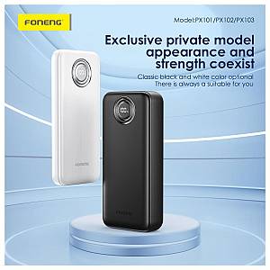 Φορτιστής Ανάγκης Foneng PX101 PD 22.5W 10000mAh με 2 Θύρες USB A & 1 Θύρα USB C Μαύρο