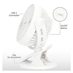 Επιτραπέζιος Ανεμιστήρας Niaros Fune USB 3W Mini Λευκό