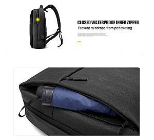 ARCTIC HUNTER τσάντα πλάτης 1701L με θήκη laptop 15.6, USB, 17L, μαύρη 1701L-BK