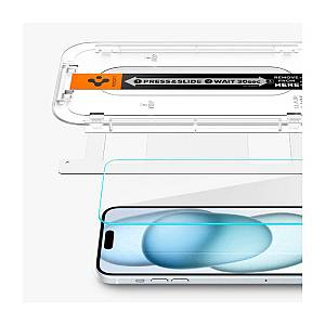 Tempered Glass Full Face Spigen Glas.tR EZ-FIT Apple iPhone 15 Pro Max (2 τεμ.)