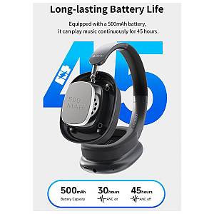 Ασύρματα Ακουστικά Κεφαλής Devia EM035 ANC EarBass Pro2 Ασημί